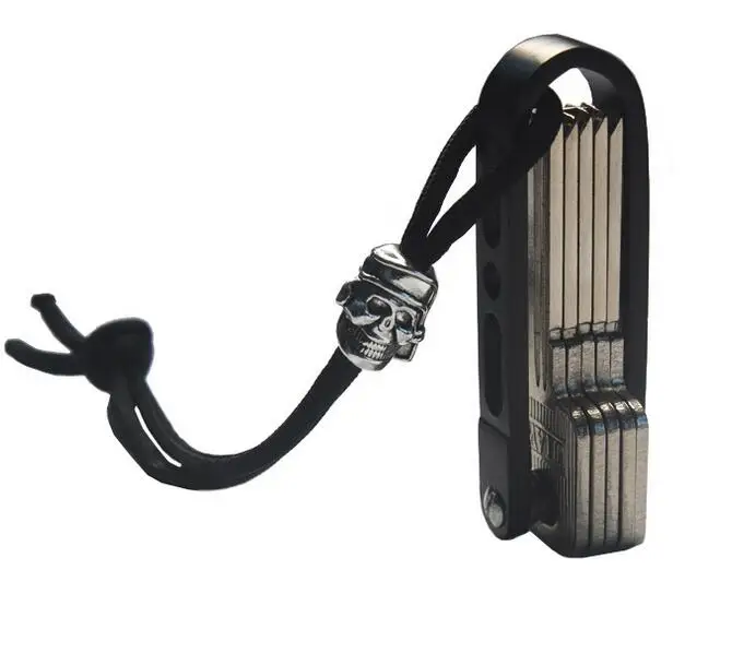 EDCGEAR мульти смарт брелок для ключей с бусы на веревочке металлические подвески Skul