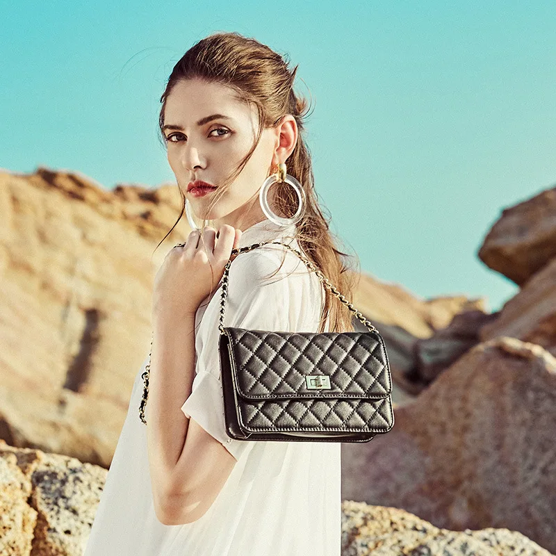 Metal chain bags Diamond lattice pattern women shoulder bag 2019 summer beach messenger for girls sac female ladies packet | Багаж и сумки