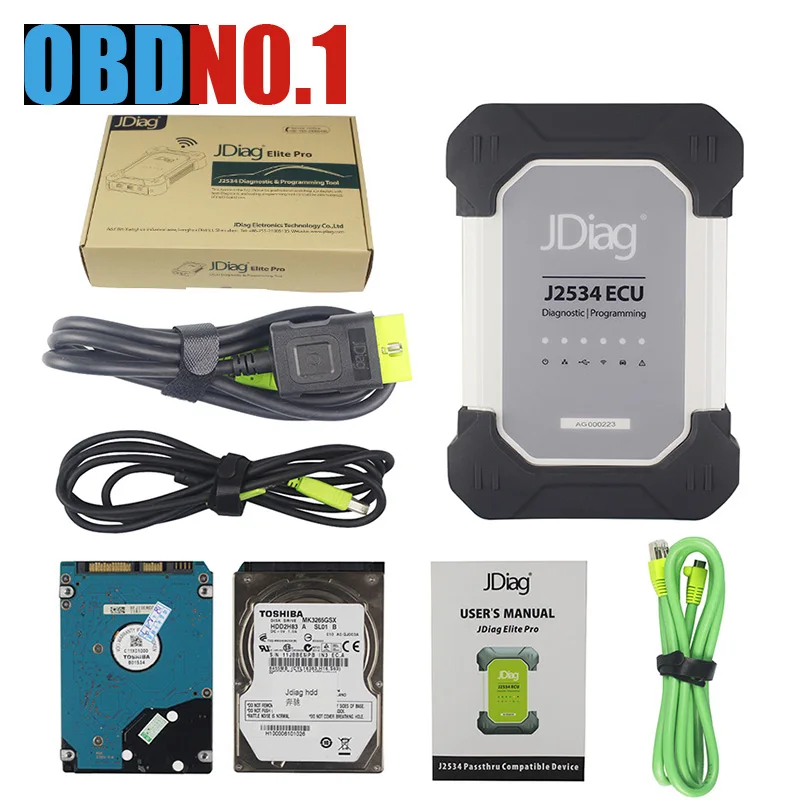 with HDD JDiag Elite II Pro J2534 только для диагностики BENZ и программирования ECU JDiag Elite II Pro Поддержка мульти-lanaugs подключение компактный - Цвет: with HDD