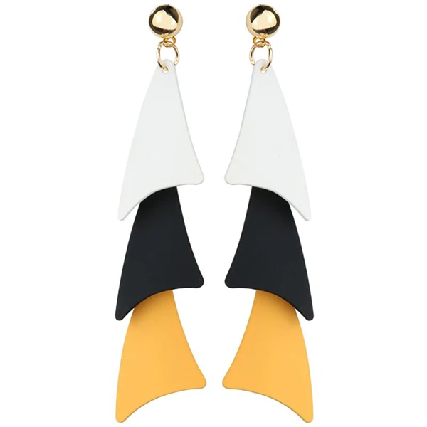 multicolor earring Женские Многослойные висячие серьги Anise с кисточками и листьями, богемные геометрические металлические длинные висячие серьги для женщин, вечерние ювелирные изделия Oorbellen - Metal Color: multicolor earring