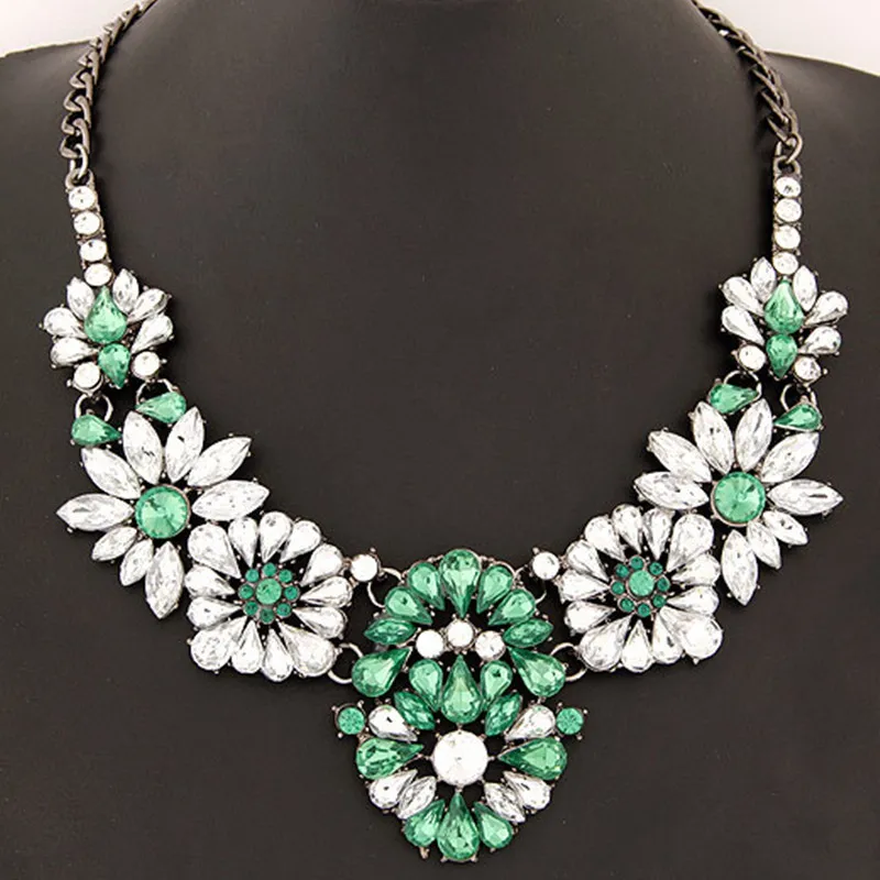 Boho Золото Серебро Покрытием Crystal Колье Себе Ожерелье Серьги Свадебные Ювелирные