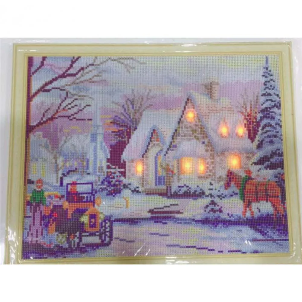 Framed 30x40 Sophie beauty, обрамленный светодиодный алмаз, картина, Круглый Алмаз, настенная живопись, украшение, полный светильник, снежный дом, scene30x40 - Цвет: Framed 30x40