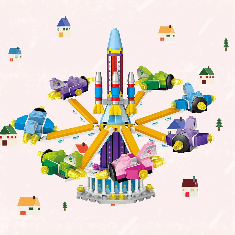Колесо обозрения бампер Автомобиль Поворотный самолет Merry-go-round микро Алмазная