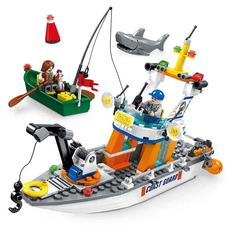 248 шт. Doomsday спасательная серия спасательные морские рыбацкие лодки конструктор