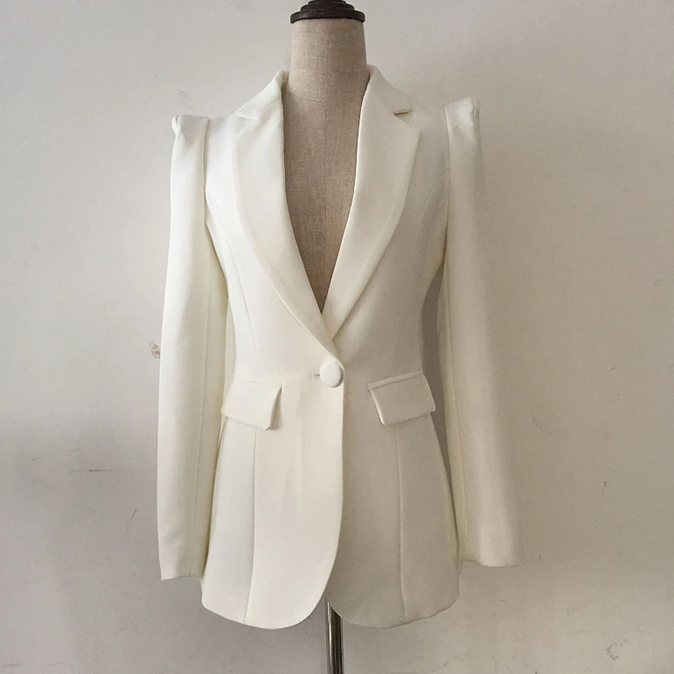 

HIGH QUALITY New Fashion 2019 Designer Black Blazer Jacket Women's Office Work Single Button Blazer Outer Wear Wholesale