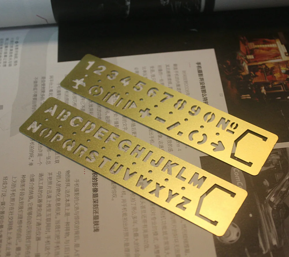 Линейка для путешествий указатель латунный номер и трафарет с алфавитом линейка