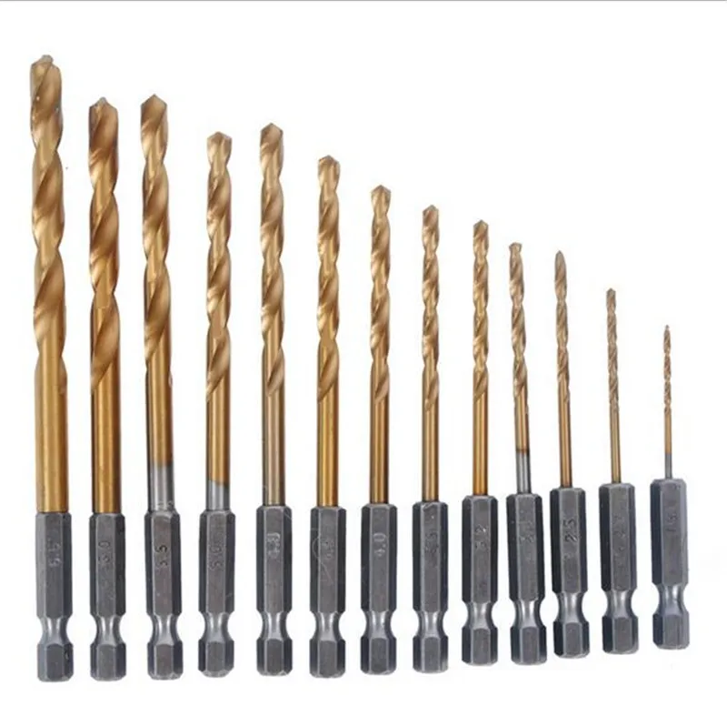 

Drill 13pcs/set Woodworking Tools HSS High Speed Steel Thread Spiral Screw Drill Bit