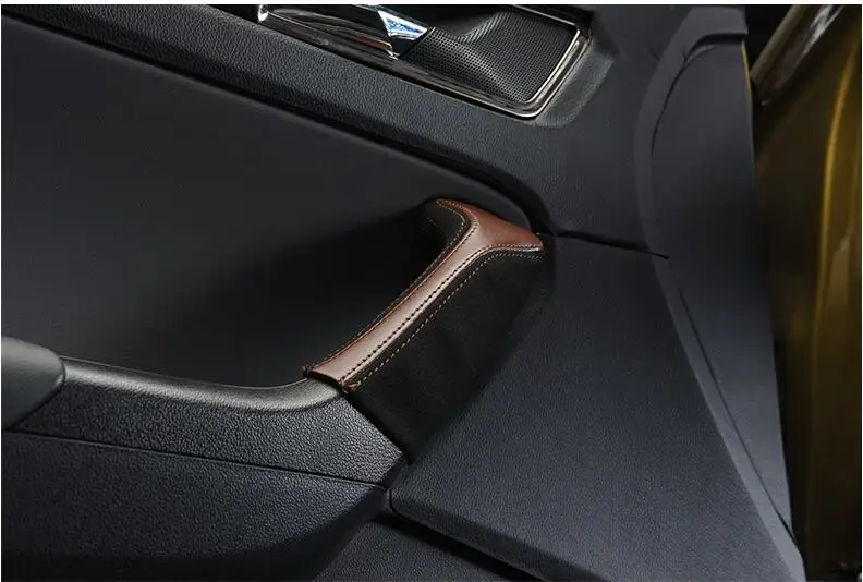 2 шт. хорошее качество кожаные двери подлокотник ручка Крышка для Skoda Kodiaq AA434