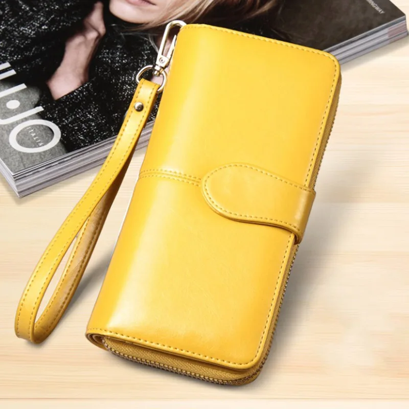 mango yellow Baellery желтый бумажник женские портмоне и кошельки Для женщин кожаный бумажник Черный Женский кошелек для телефонабольшой держатель для карт портмане женское бренд кошелек на молнии женщины кошелёк для девочек - Цвет: mango yellow