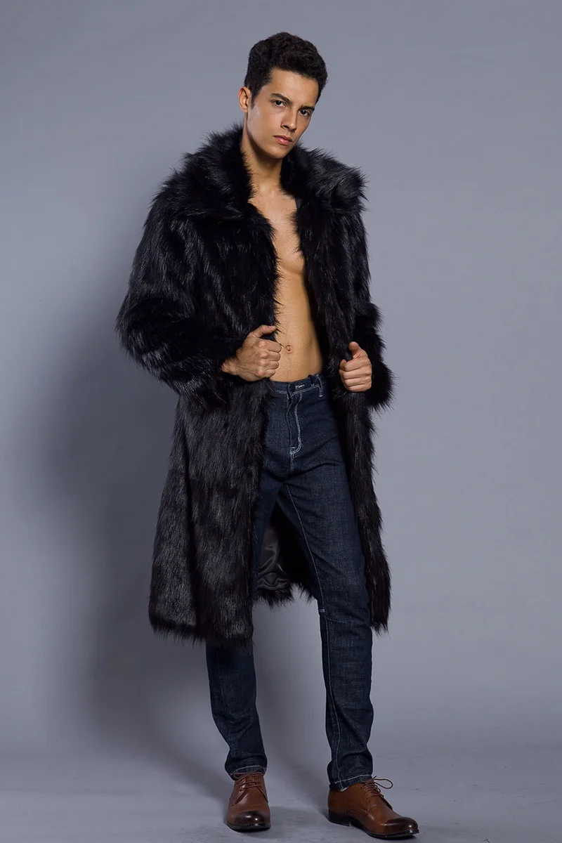 Брендовое роскошное мужское меховое пальто зимняя верхняя одежда из