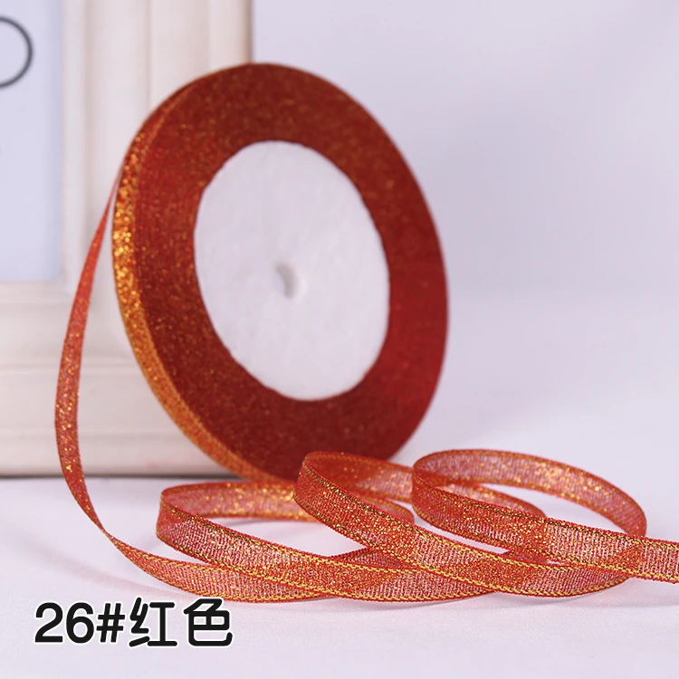 Ленты для лука 6 мм 25 ярдов/рулон цветные ленты свадьбы Рождество подарочная