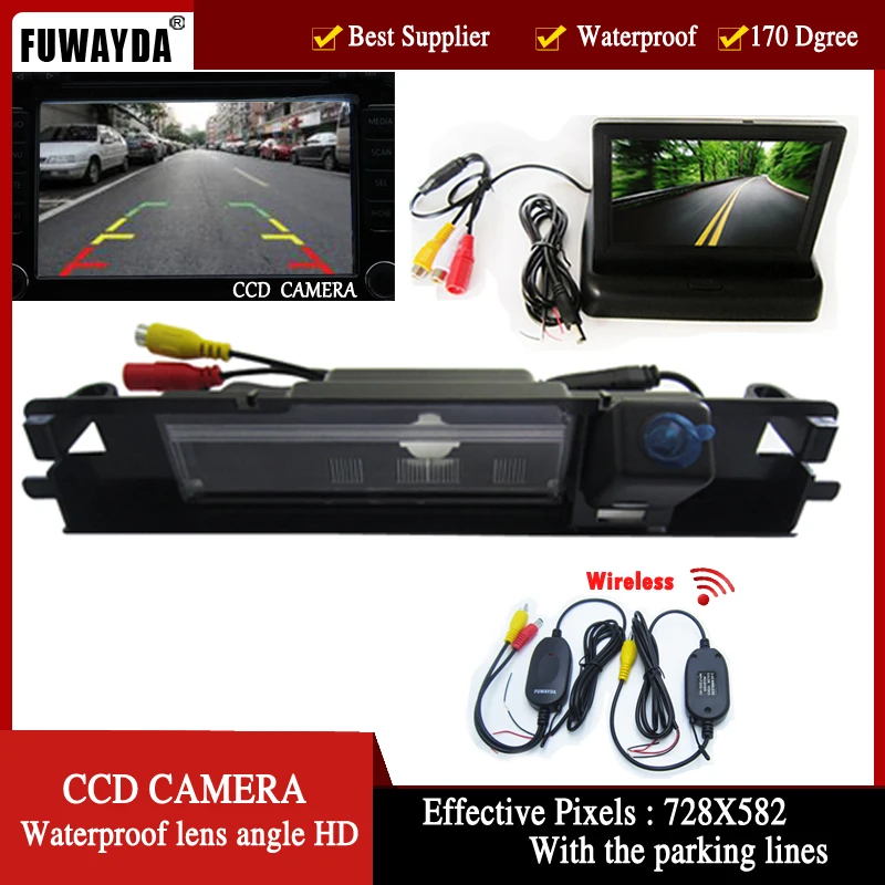 Камера заднего вида FUWAYDA WIFI с парковочными линиями и складным монитором для Toyota
