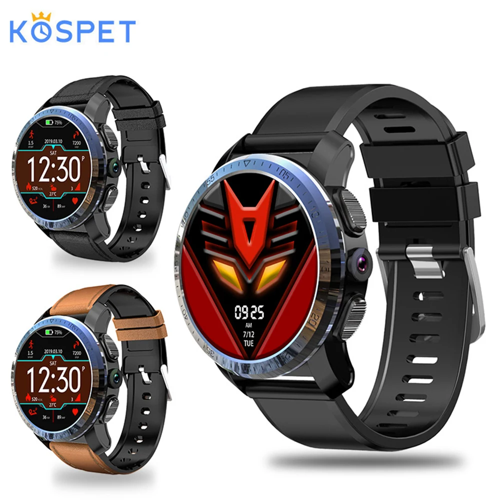Смарт-часы Kospet Optimus Pro с двумя системами, 4G, 3 Гб+ 32 ГБ, камера 8 Мп, gps, SIM, аккумулятор 800 мАч, водонепроницаемые, Android, умные часы, телефон