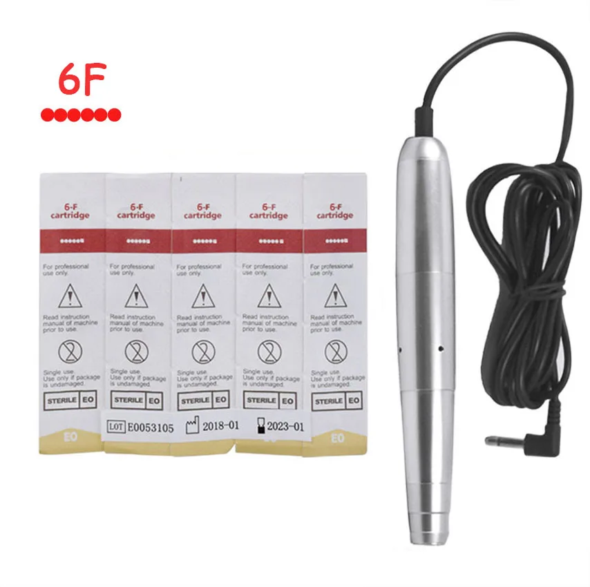 Макияж картридж игл для татуажа 6F стерилизованные Перманентный макияж бровей