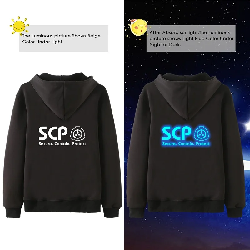 HOLRAN аниме SCP Foundation светящаяся толстовка с капюшоном кардиган специальные