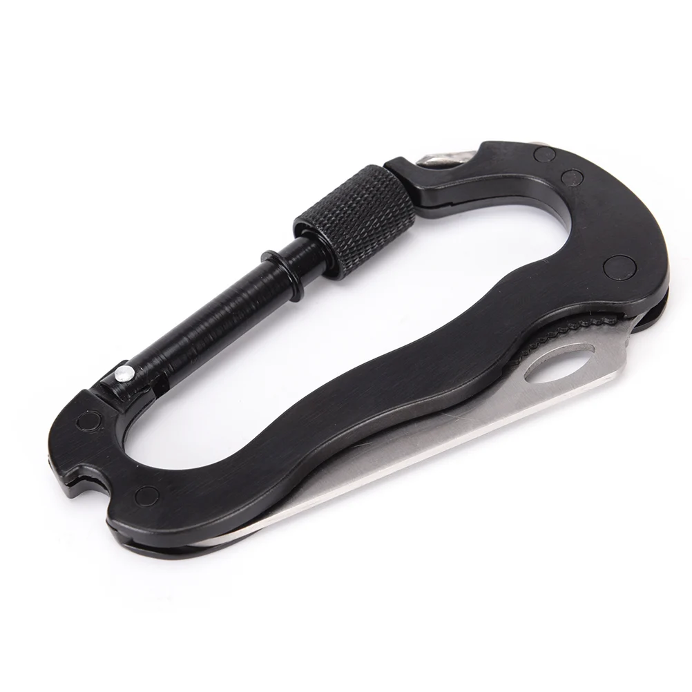 

EDC Survival Camping Hiking 5 in 1 Aluminum Climbing Carabiner Hook Gear Multi Tool Buckle Rock Lock Outdoor Tool
