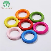 100pcs candy color wooden rings beads diy bracelet necklace jewelry making factory price