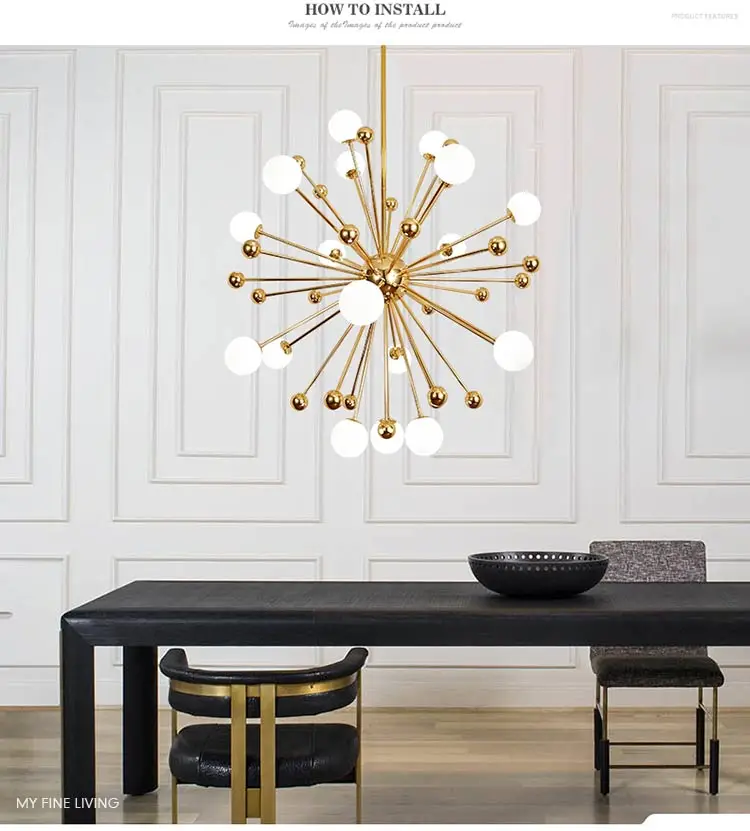 Стекло Светодиодная лампа современный дизайн потолочная люстра Гостиная