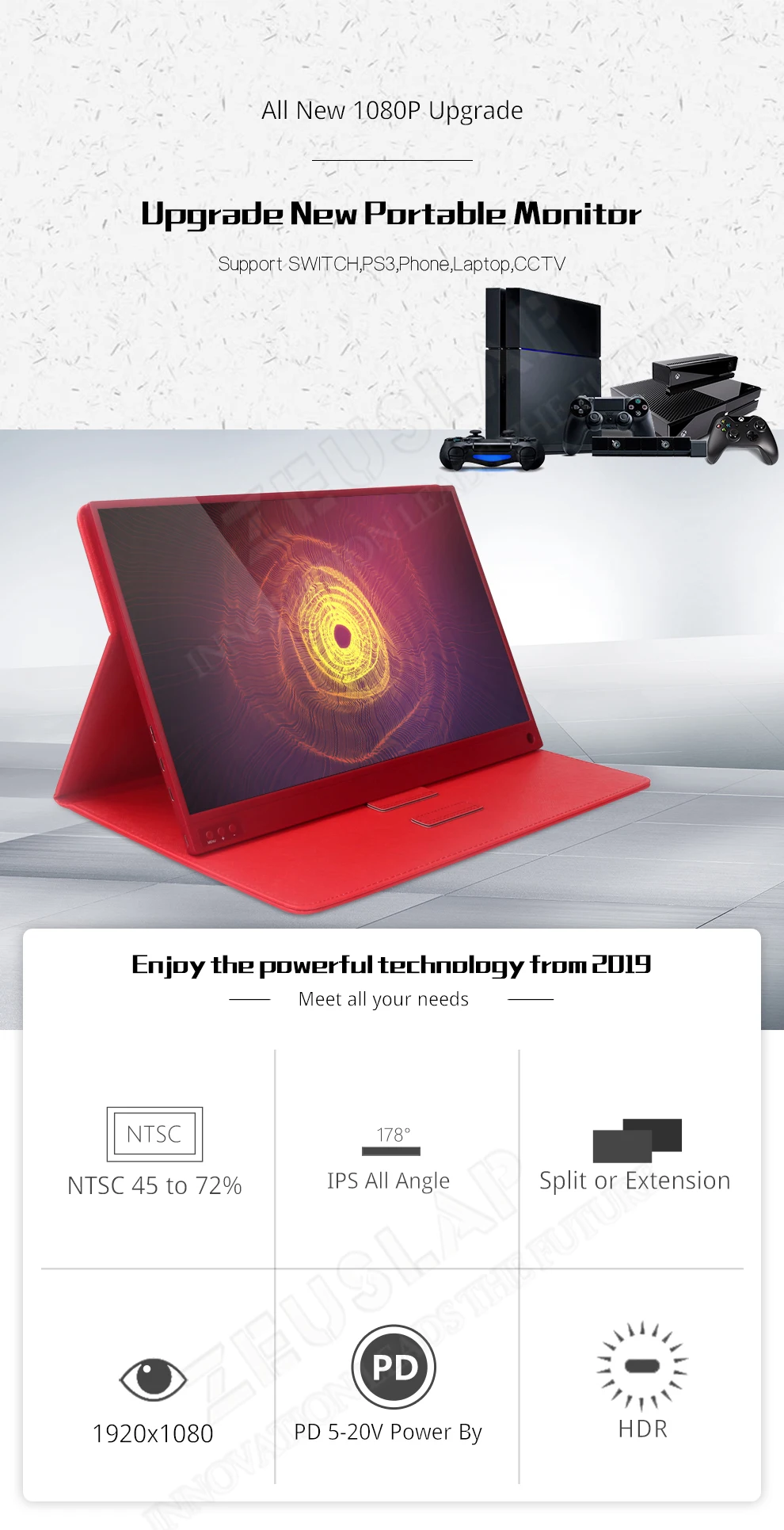 15,6 дюймовый игровой ЖК-монитор с сенсорным экраном, Портативный 1080P ips HD usb type C для ноутбука, телефона samsung xbox Switch PS4
