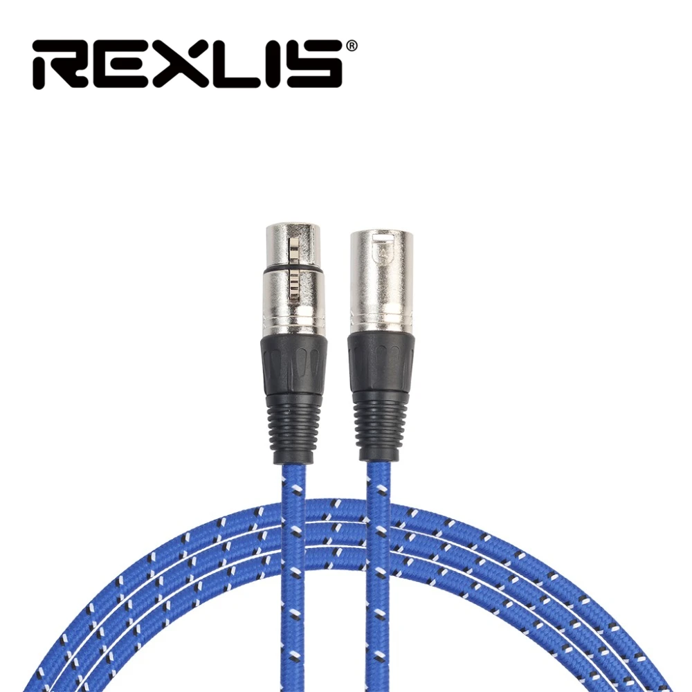 REXLIS нейлон плетеный провод 3Pin XLR аудио кабель мужчин и женщин микрофон удлинитель