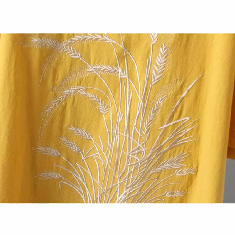 Fashion Large size 4XL Women's Summer Cotton Linen Dress Embroidery Loose Dresses Casual Tops Female Cozy Vestidos G117 | Женская