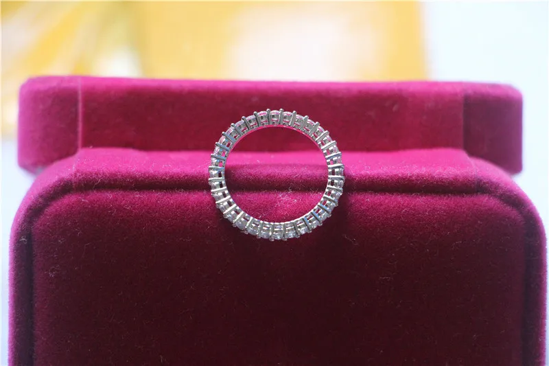 Бренд Eternity очаровательное кольцо из стерлингового серебра 18K с покрытием белого