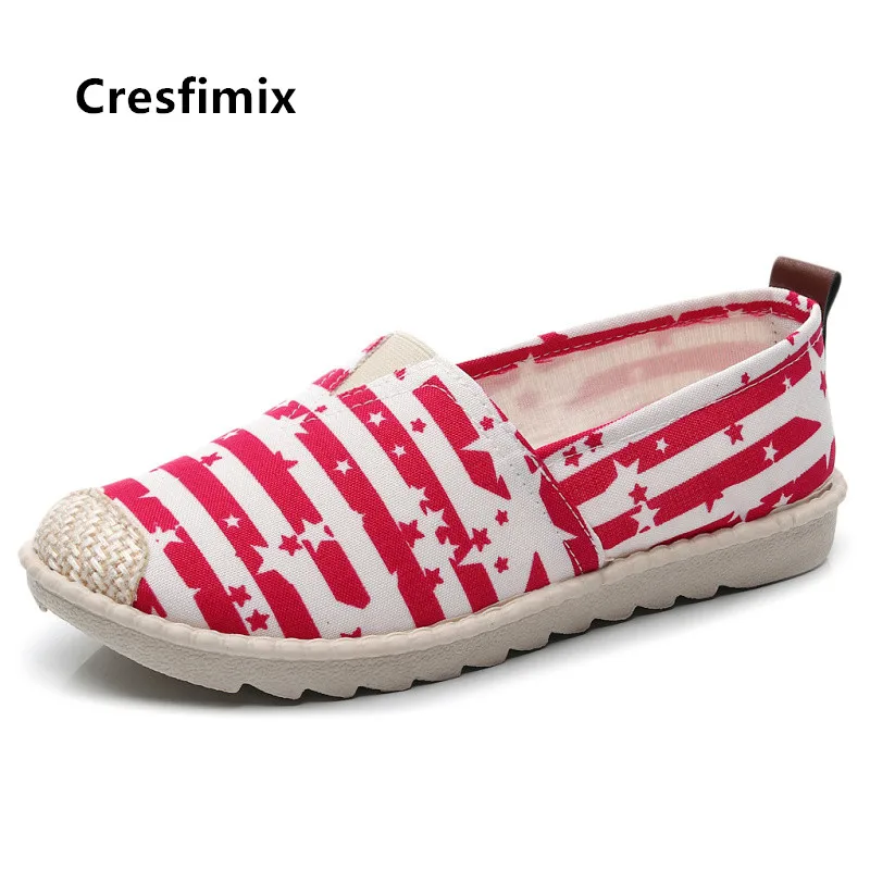Cresfimix zapatos de mujer женские светильник вес Весенняя парусиновая обувь без застежки