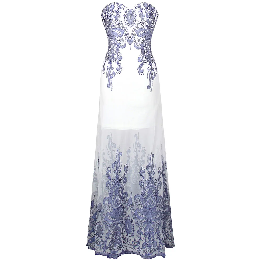 Angel-Fashion винтажные вечерние платья с вышивкой 1920s Прозрачные тюлевые вечерние 189