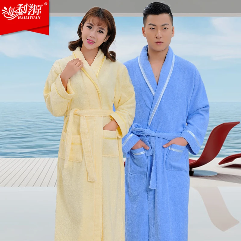 Махровая ночная рубашка из 100% хлопка пижама-кимоно халат банный Халат | Мужская