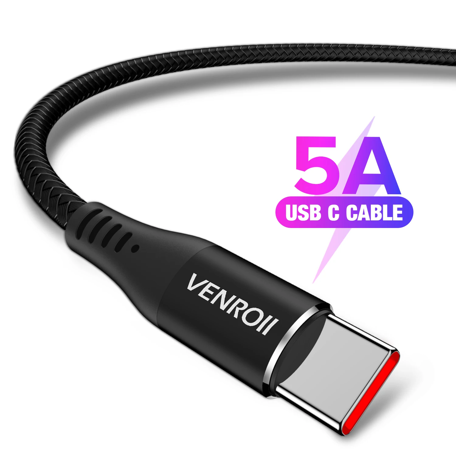 Venroii usb type C кабель SuperCharge для huawei P20 mate 10 20 30 P30 Pro Quick Charge 3,0 4,0 USB C кабель для Honor Nova 5 USBC