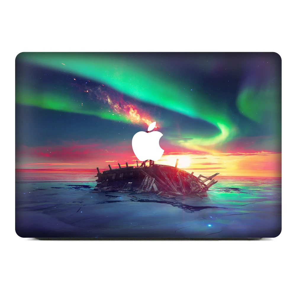 Виниловый чехол для ноутбука auroraокеанский цветной облачный с наклейкой MacBook Air Pro