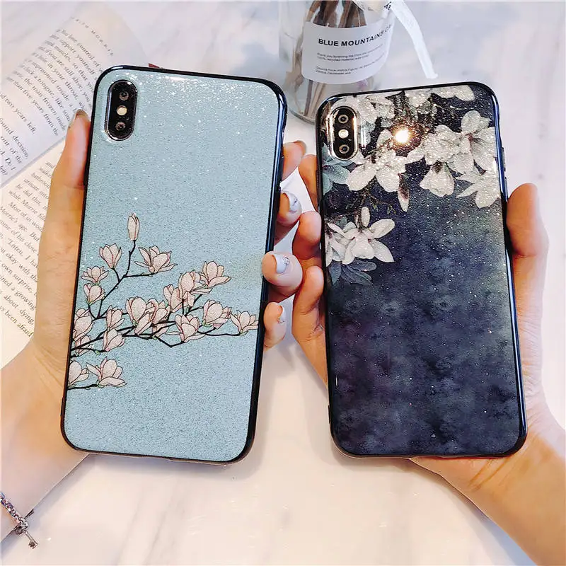 Модный Блестящий Винтажный чехол с цветочным держателем для Vivo Y17 Y15 Y12 Y85 S12 S15 V15 X50