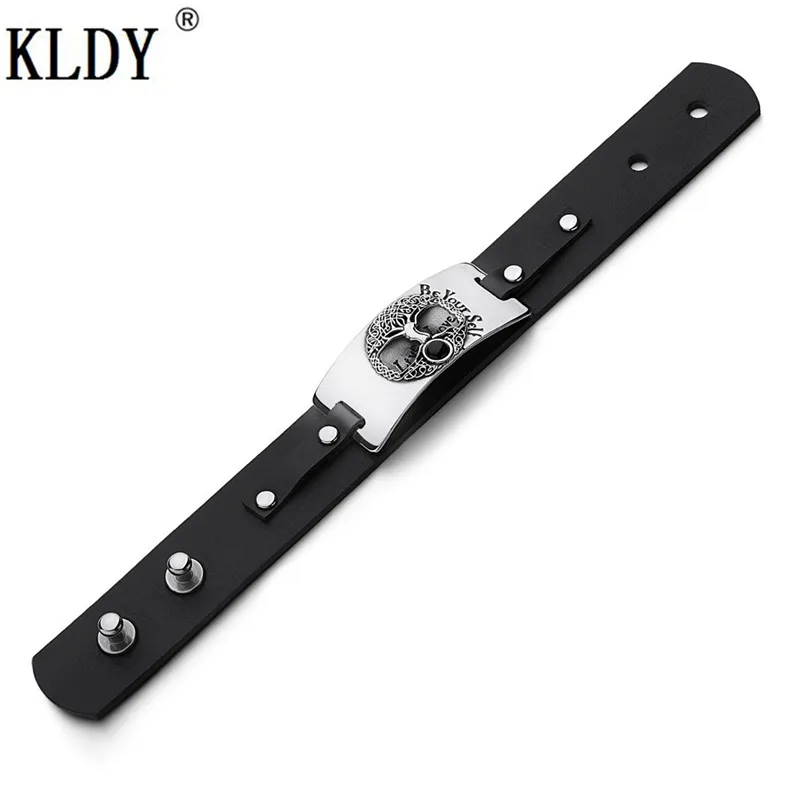 KLDY пара кожаных браслетов мужские браслеты из нержавеющей стали кошечки Древо