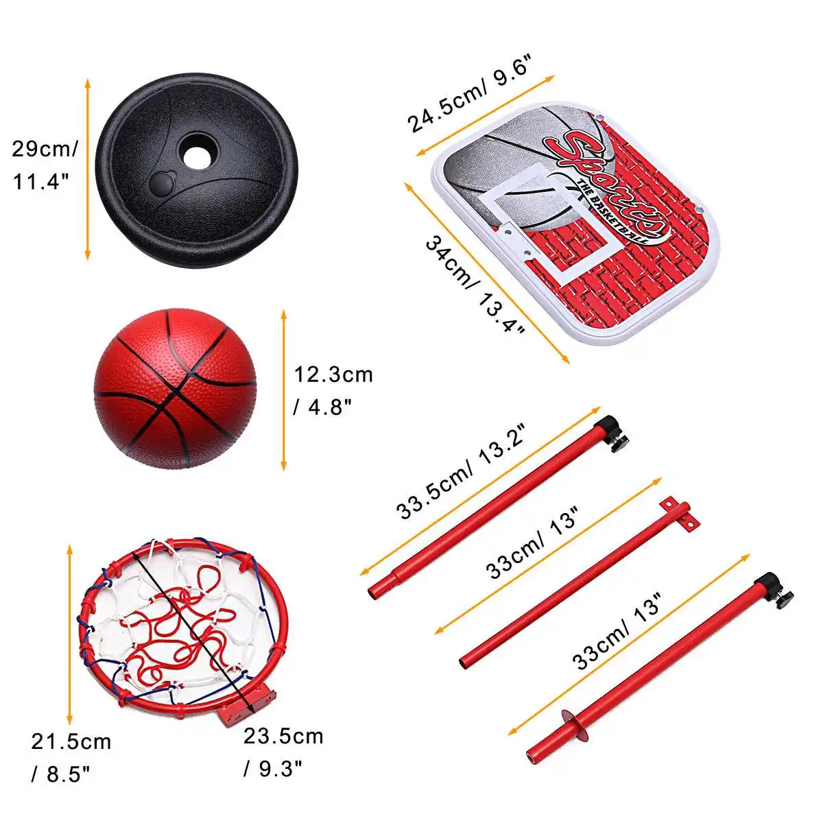 Регулируемый 55-150 см щит с кольцом для мини-баскетбола кольцо Backboard Kit внутреннее крепление детская игрушка для детей игра баскетбольные мячи с Pum