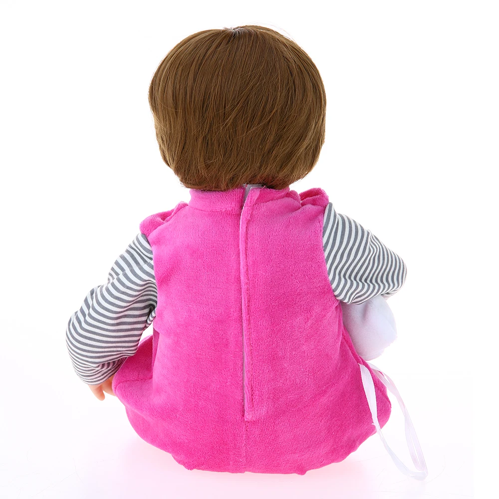 Кукла Reborn Baby из мягкого силикона и винила 41 см кукла с коричневым париком для