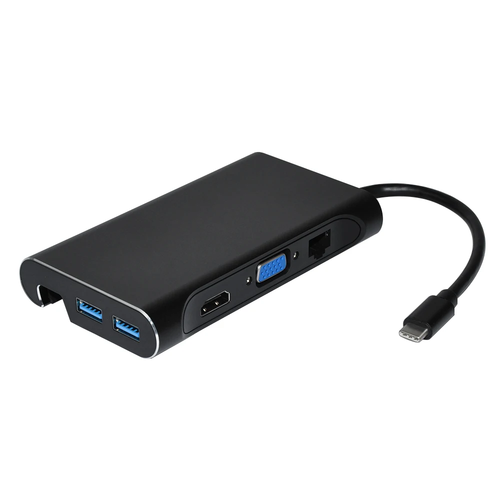 DeepFox PD зарядки RJ45 сети Порты и разъёмы 4 К HDMI VGA HUB держатель телефона для Windows 10 hp samsung S8/ s9 Note8 LG huawei Mate10
