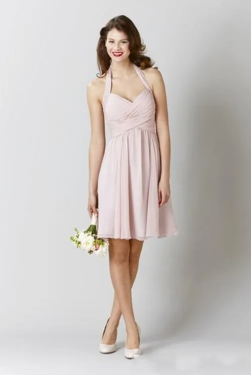 

2017 New Arrival Sweetheart Bridesmaid Dresses Mixed Prom Dresses Knee Length Chiffon A-Line Backless Party Gown WD25