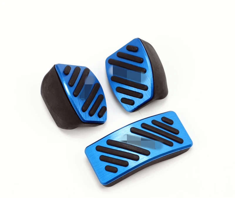 blue 3pcs Крышка из алюминиевого сплава, ножной газ/бензин/масло, Тормозная лампа, накладка на педаль, внутреннее украшение для CITROEN Elysee C-Elysee - Цвет: blue 3pcs