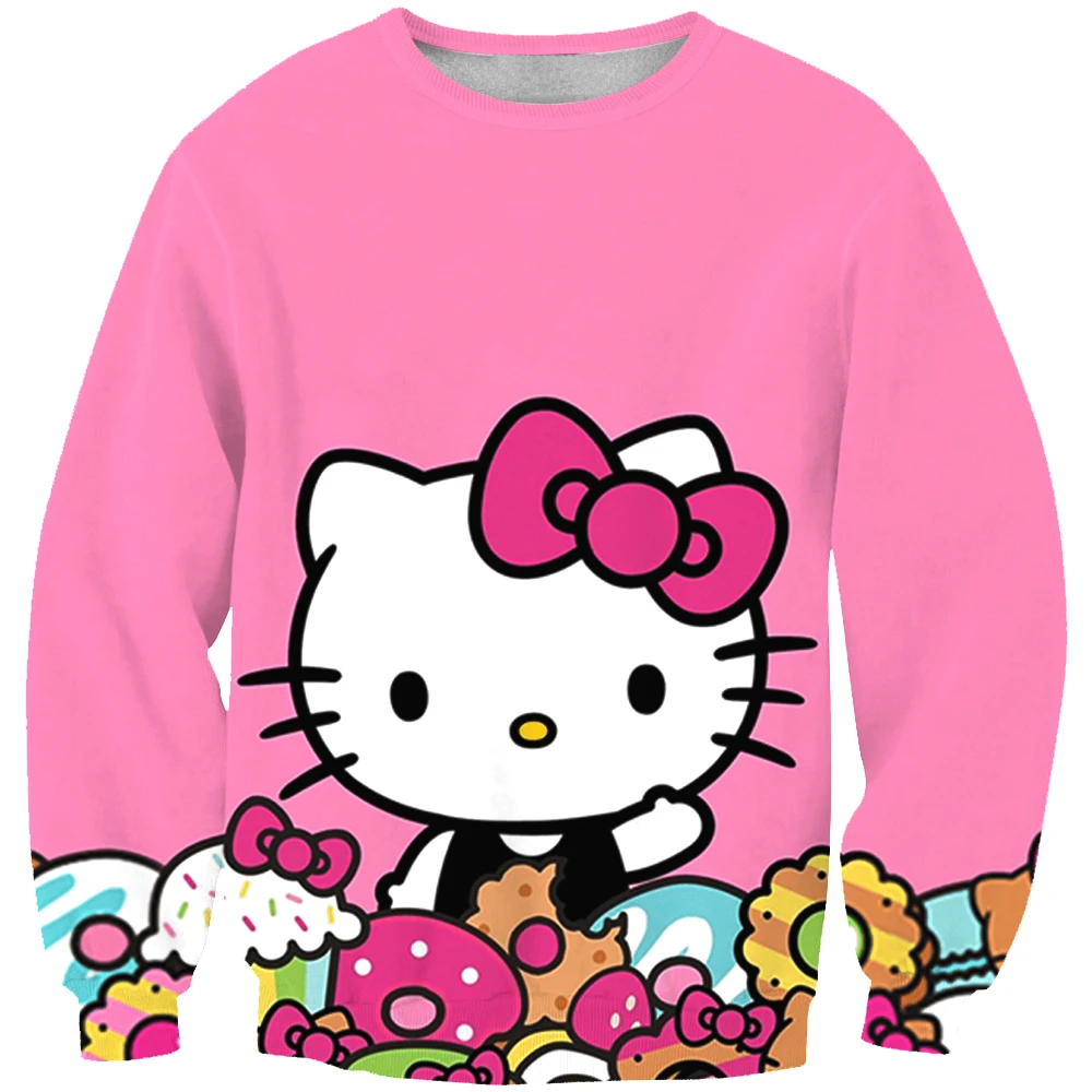Модная мужская толстовка с 3D принтом hello kitty простая повседневная белая свободная