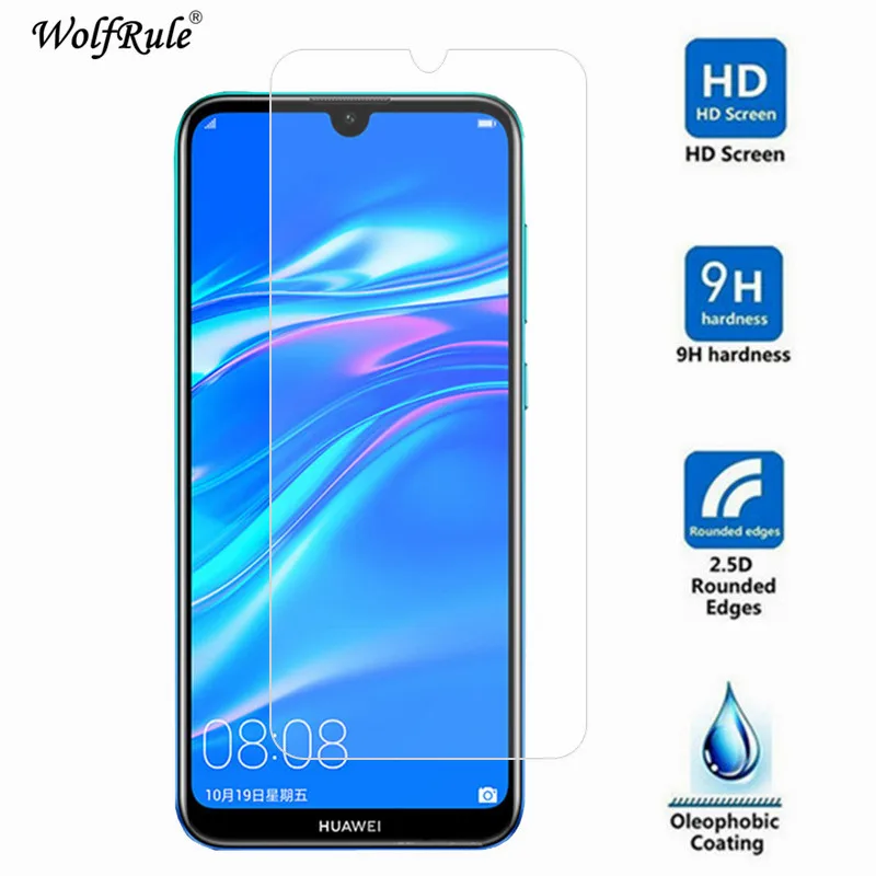 2 piezas de vidrio templado Huawei Y7 Prime 2019 pel&iacute;cula de vidrio Protector Huawie Y7 2019 HD Protector de pantalla templado para Huawei y7 2019-1