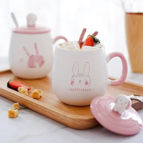 UPSTYLE забавная Кофе кружка милый кролик Банни животных стакан путешествия Кубка