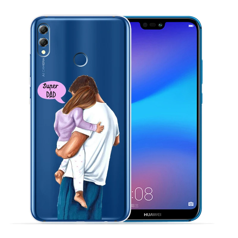 Модный супер мама папа девочка детский чехол для телефона для huawei P30 Lite P30 Pro P20 Lite P8Lite P9Lite P Smart мягкий прозрачный Etui