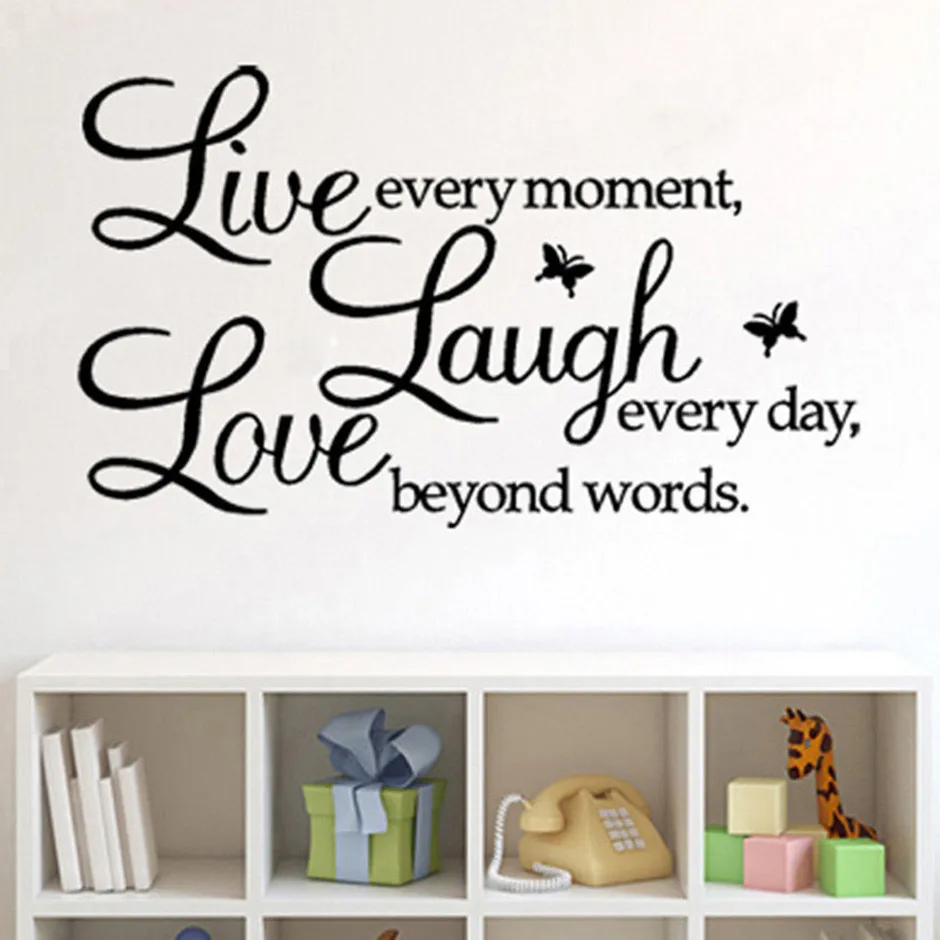 

PVC Wallpaper for living room New Fashion Live Every Moment Removable Art Vinyl Mural Home Room Decor 50cmX70cm Wall Stickers