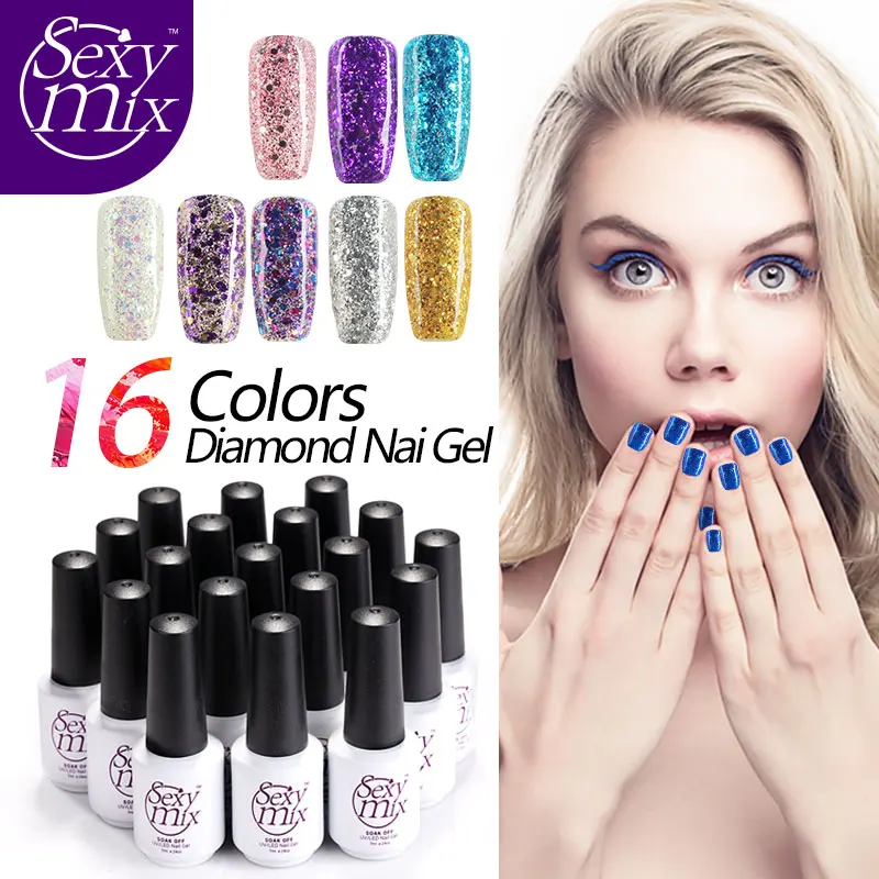 Сексуальный микс 2017 хит продаж Топ блеск блестящий гель лак для ногтей Высокое
