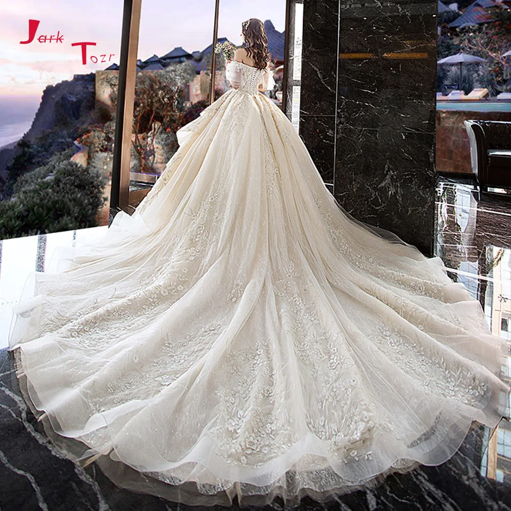 Vestido De Novia винтажное 2019 с открытыми плечами Короткие рукава жемчужные кружевные
