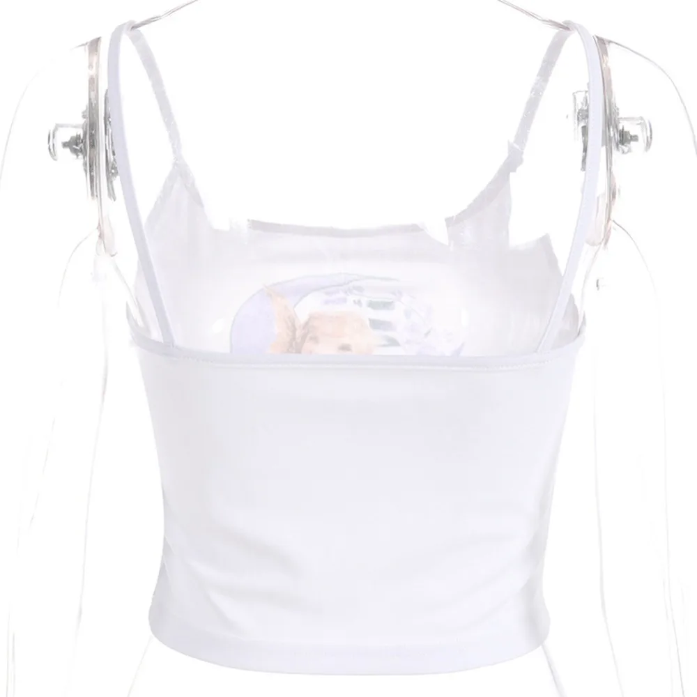 Женская летняя майка на бретельках сексуальная с принтом ангелов милая уличная