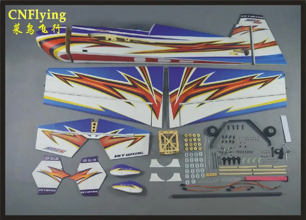SKYWING PP материал самолет RC 3D самолет радиоуправляемая модель для хобби игрушки размах крыльев 55 дюймов 50E SLICK360 3D самолет комплект