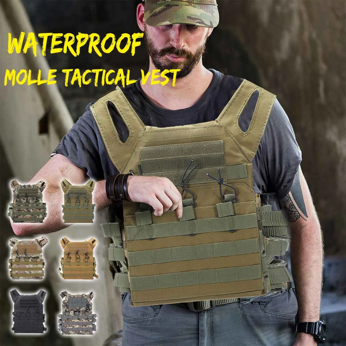Камуфляжный жилет CS армия военный тактический жилет Wargame Body Molle на открытом воздухе оборудование 6 цветов 600D нейлон