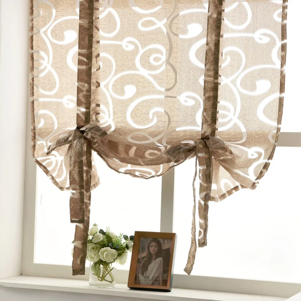 Кухонные Короткие шторы NAPEARL оконные жаккардовые полосатые полупрозрачные