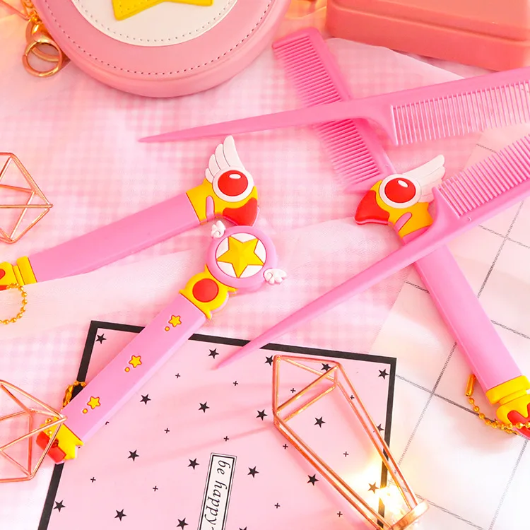 1 пара красота аниме карты Captor Sakura Cardcaptor KINOMOTO Сакура гребень аксессуары для волшебной палочки костюм птицы голова звезда гребень